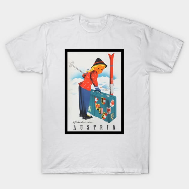 Winter in Austria vintage travel poster T-Shirt by Redbooster